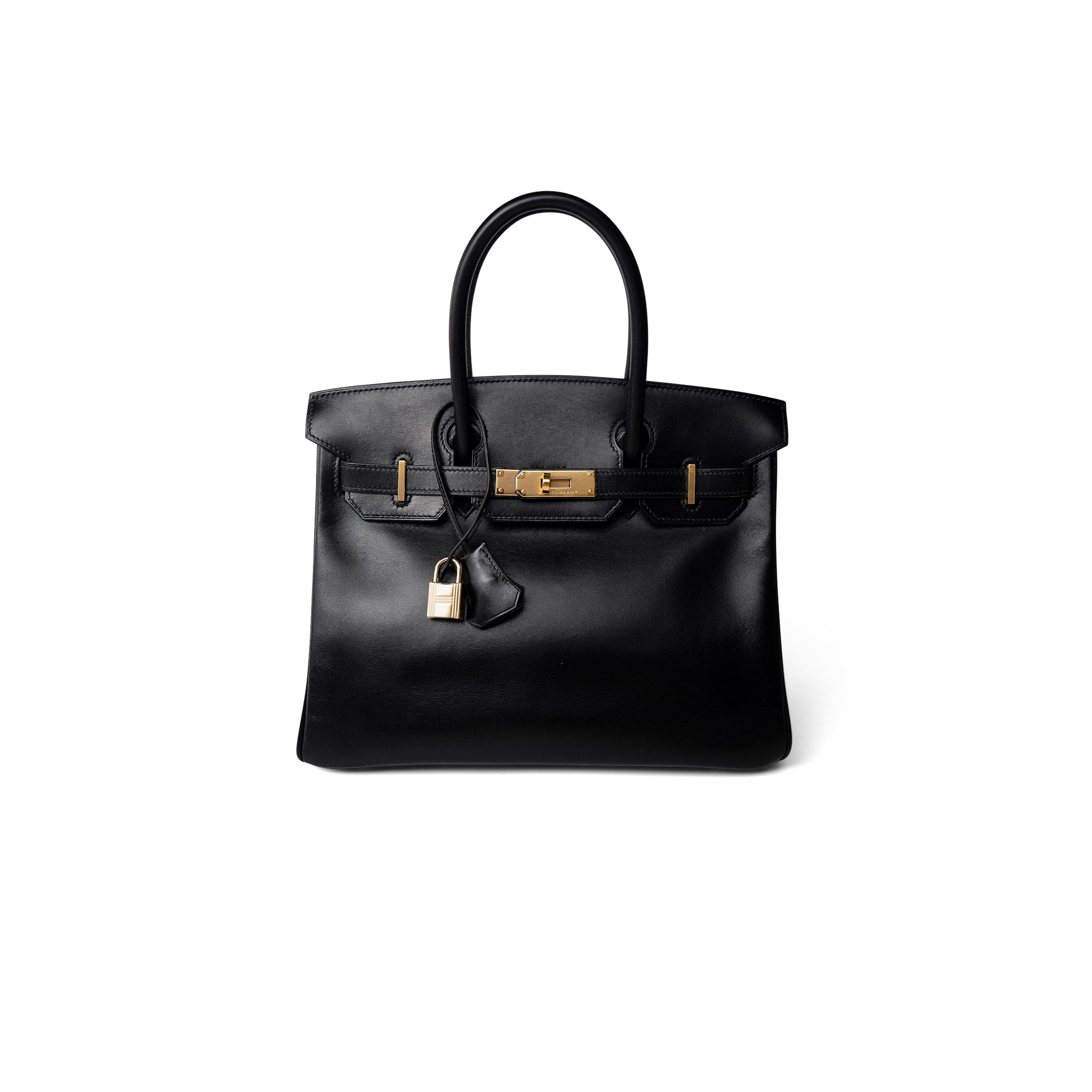 H**mes master birkin 30 box leather black gold buckle h029281ck62 (30*23*15cm)